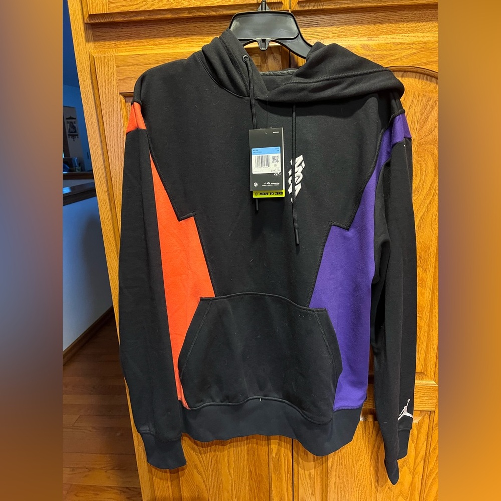 Jordan Black Hoodie with Red and Purple Accents